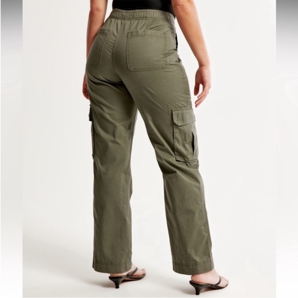 Abercrombie & Fitch Relaxed Cargo Fit Pant Size 16 Women’s Utility Cotton Green - Picture 2 of 14